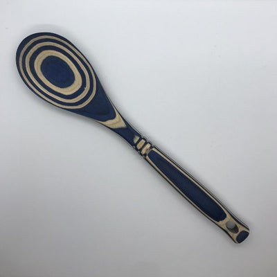 Blue and Brown Swirl Cooking Spoon.  Made with Food Coloring that stains the wood.  Unique Cooking Utensil.