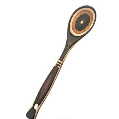 Light and Dark Brown Wooden Cooking Spoon.  Made with food coloring to get the different brown colors making this utensil a beautiful and useful addition to your kitchen.